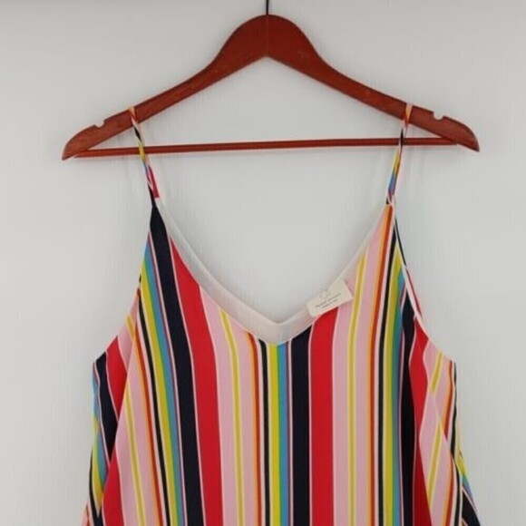 Hyped Unicorn Maxi Dress Womens Medium Multicolor Striped Slip Relaxed Fit USA - Picture 3 of 13